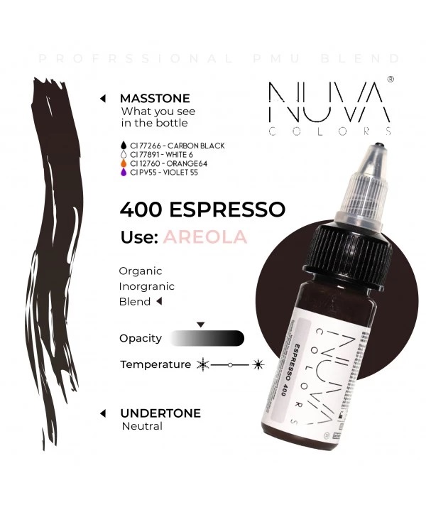 Nuva Colors 400 Espresso 15ml Reach 2023 prodak tattoosupply PMU