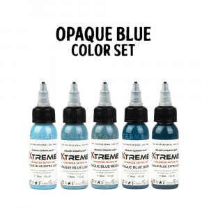 xtreme ink opaque blue set 5x30ml prodaktattoosupply